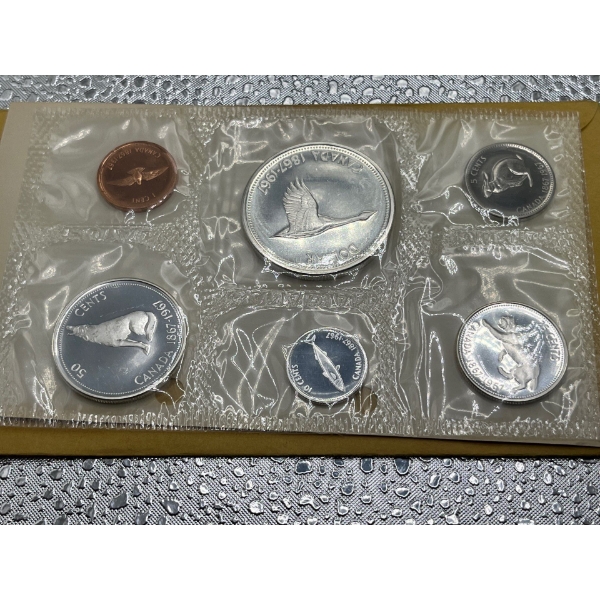 1967 Canadian Uncirculated Coin Set 43g 80% Silver
