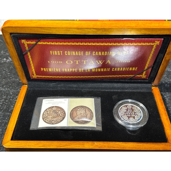 2008 Sterling Silver 50-Cent Coin & Stamp Set