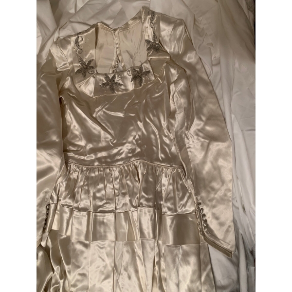 Antique Wedding Dress Satin Size Unknown 