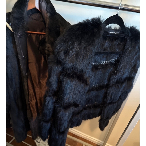 Bianca Nygard Rabbit Gorgeous Coat w/ Faux Fur Coat (~Size M) 