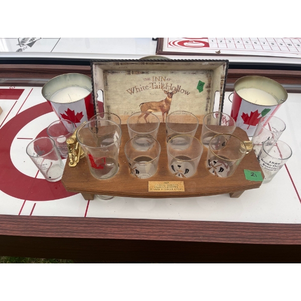 1967 Rocky Mountain House Oilmen's Bonspiel Glass Holder and Oilmen's Glass Collection