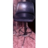 Image 2 : Three Black Vinyl and Chrome Bar Stools with Swivel Seats