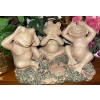 Image 2 : See No Evil Hear No Evil Speak No Evil Decorative Frogs 10W Figurine Desk Lamp w/ Faux Florals