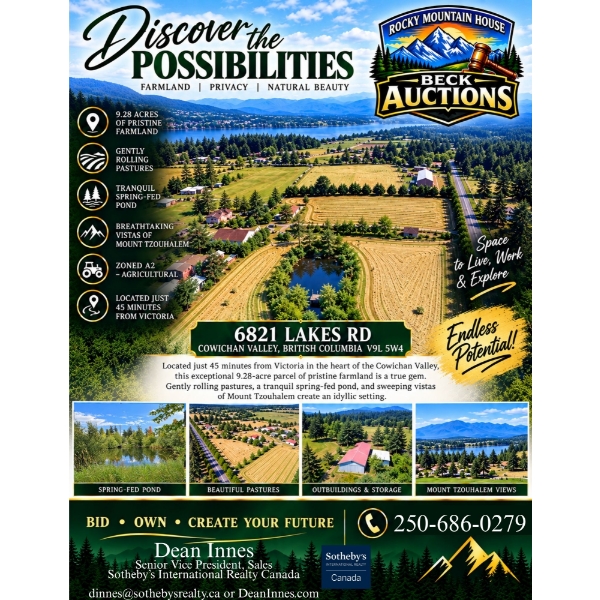 COWICHAN VALLEY, BC

6821 Lakes Rd, Cowichan Valley, British Columbia V9L 5W4

An exceptional opport