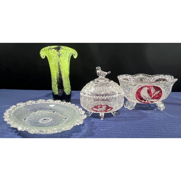 Crystal and Glass, Vase and Serving Dishes