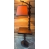 Image 3 : Wooden Floor Table Lamp With Integrated Shelf and Framed Wall Art