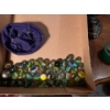 Image 2 :  Large vintage marbles total of 41 and a vintage Seagrams purple bag several great designs for those
