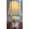 Image 1 : Vintage Alabaster Urn Table Lamp w/ Fabric Octagonal Shade 30"Tall
