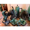 Image 2 : vintage mid-century modern Blue Mountain Pottery with two horse, bookends, teapot, two candy dishes,