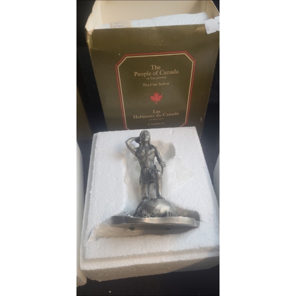 The People of Canada Pewter Figurine, Franklin Mint: The Cree Indian