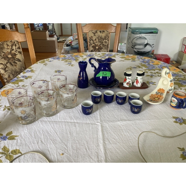 Japanese Sake Set, 6 Tumblers, S&P Shakers, and more.