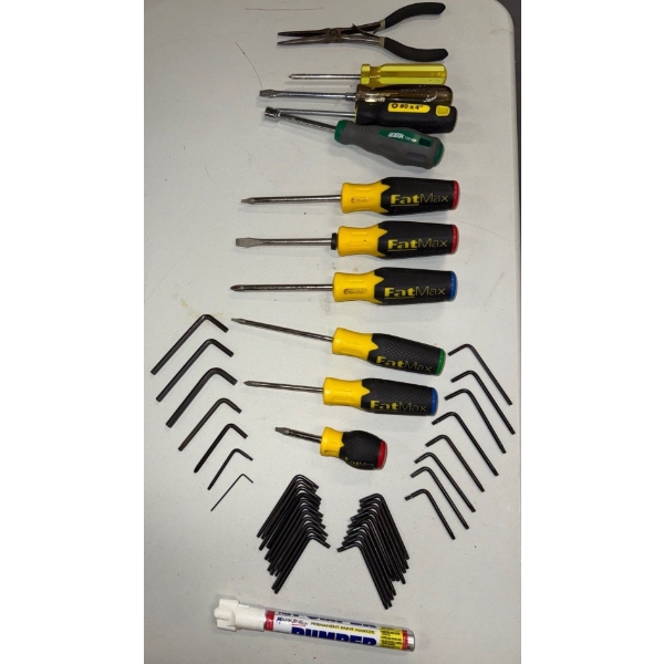 Assortment Of Tools- Screwdriver, Pliers, Hex-Keys, Garage Tool /Allen Key