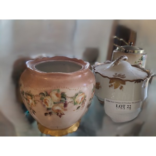 Vintage Anwi Biscuit Jar,  Bristolia English Bisuit Barre & Rosenthal Madelaine Casserole Dish