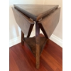 Image 5 : Antique Drop-Leaf Hexagon Occasional Table W/Triangular Shelf  24x21x22"tall