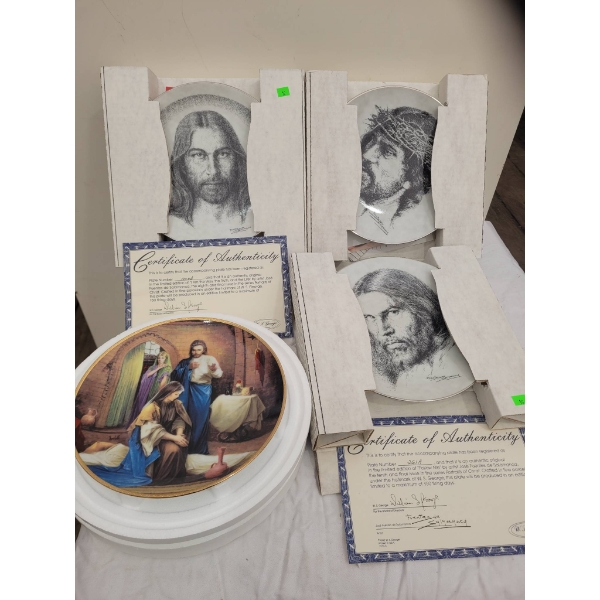 Ceramic Collector Plates Featuring Religious Imagery, Including Works by Jose Fuentes de Salamanca