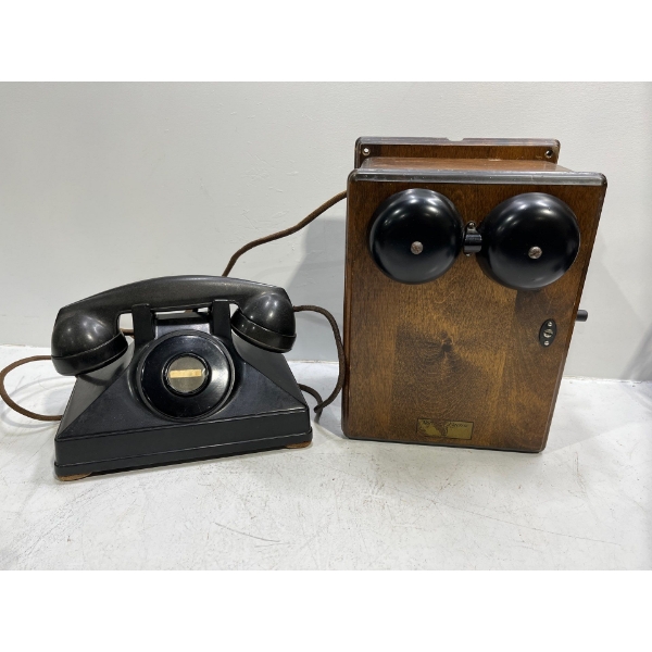 Antique Automatic Electric Monophone - Wall Mounted Rotary Wind-Up Telephone