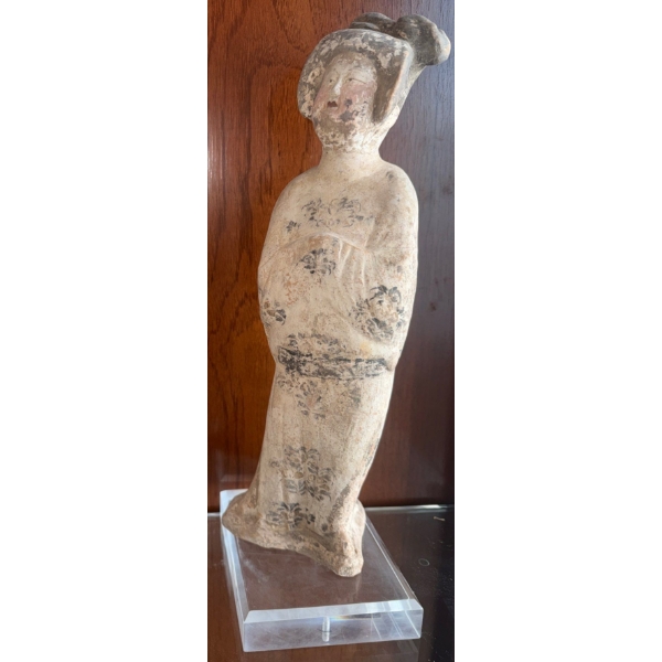 Antique Tomb Pottery Fat Lady Figure- Tang Dynasty (AD 618-907) 13"Tall
