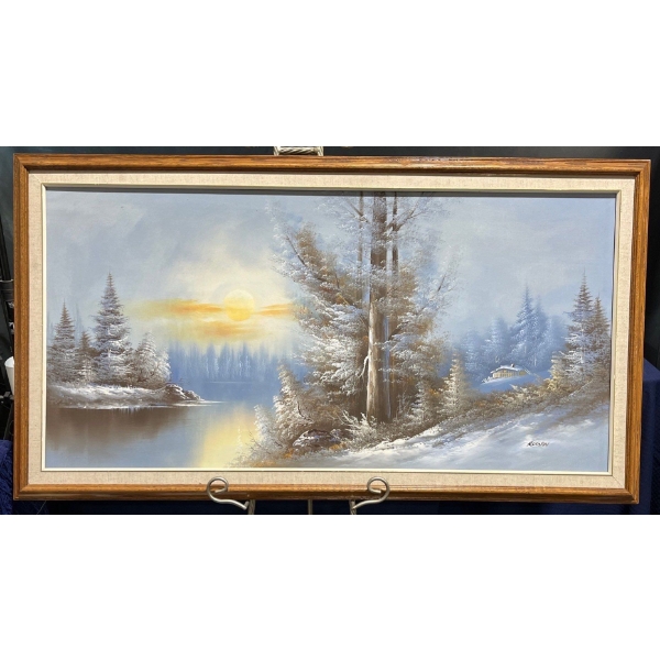 Roghn Snowy Landscape Original Work 48Wx24H