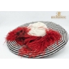 Image 3 : Hand Made Striped Textile Headpiece with Red Feather Detail