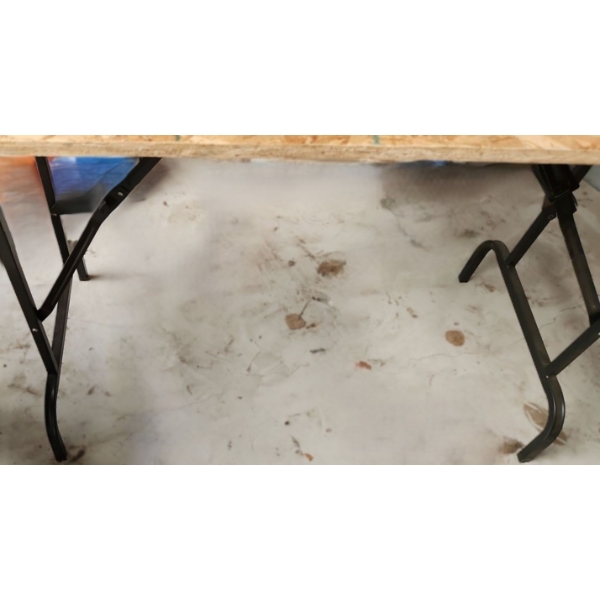 Folding Utility Table w/ Metal Legs and Plywood Top 68 W, 30 D, 30 T 