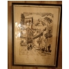 Image 1 : Joel Cabrera 's Puerto Vallarta Town Villiage-- Painting Framed Ink Art  14" x 18"tall