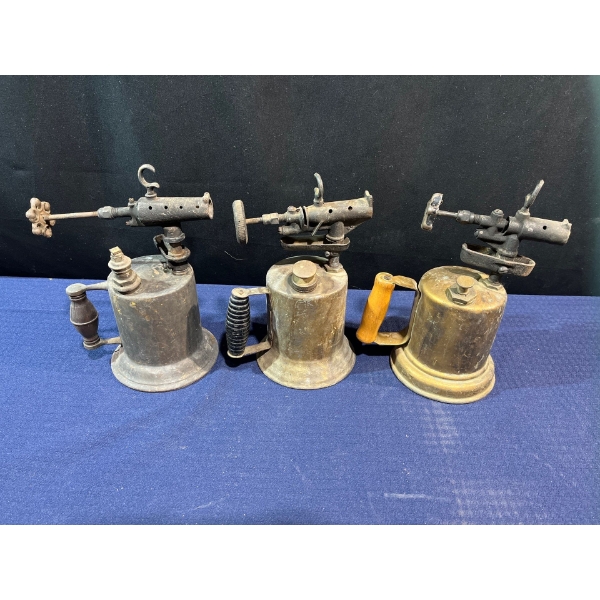 3 Medium Antique Plumbing Torches 