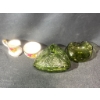 Image 1 : Lot: Green Glassware and Royal Albert 'Old Country Roses' Bone China