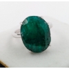 Image 1 : 13.8 ct Certified Silver Emerald gemstone Ring ($11,780 Appraisal)