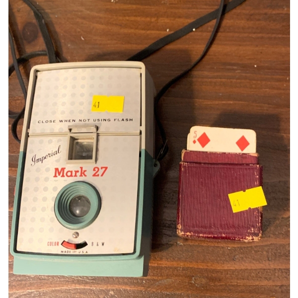 Vintage Mark 27 Camera Plus Vintage Playing Cards in Case 