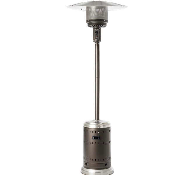 Fire Sense Propane Patio Heater Model 61185- Mocha and Stainless Steel Valued: $270