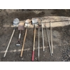Image 1 : Garden Tools Including Shovels, Rakes, Hoe, and Cultivator
