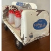 Image 2 : Vintage Milk Delivery Toy Cart w/ Milk Filled Vessels Aboard 5"Long