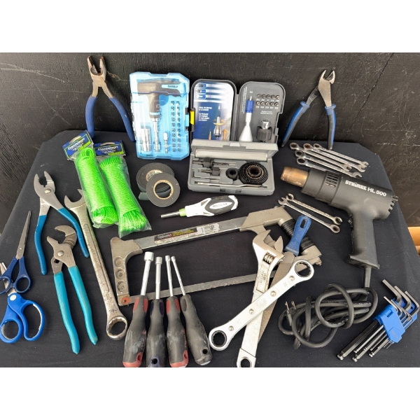 Handyman Essentials - STEINEL HL500  Heat Gun  w/ Assorted Hand Tools & Shop Needs