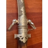 Image 2 : Rare Antique Moroccan Touareg Metal Dagger w/ Intricately Detailed Case - 15" Long