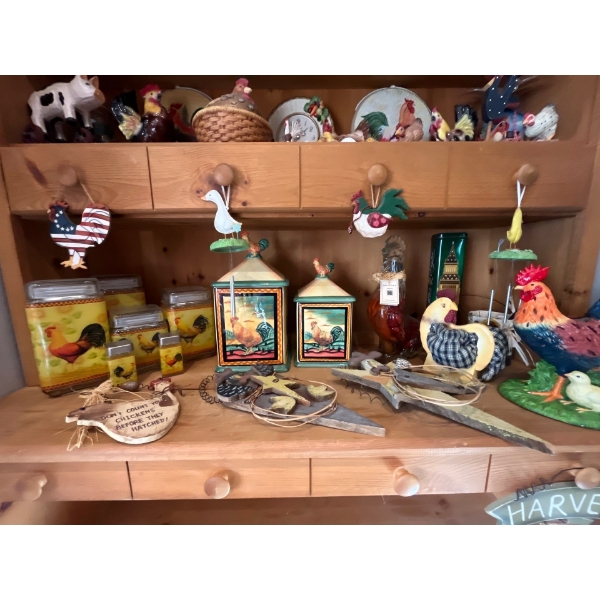 Roster Collection with cookie jars and wall hangers