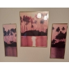 Image 2 : Brass Fogged Glass Touch Lamp w/ Handmade Coaster Collection & Palm Tree Trio 15T