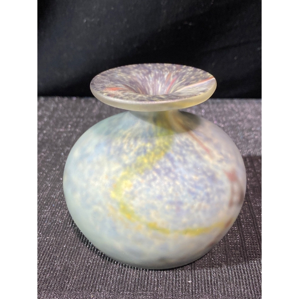 Mdina Art Glass Vase- Hand Signed with Original Sticker