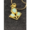 Image 2 : 10K Gold and Opal Necklace (total weight 2.1g)