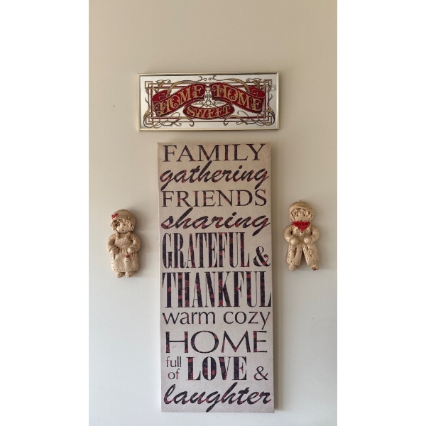 Home/Kitchen Decor Collection - Family Sign (38T), Home Sweet Home Mirror, Dough Couple