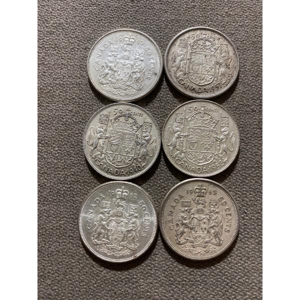 Canadian 50-cent Pieces 11.66 g Silver (.800)