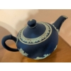 Image 8 : Wedgwood Navy Blue Jasperware Tea Set with Damaged Teapot