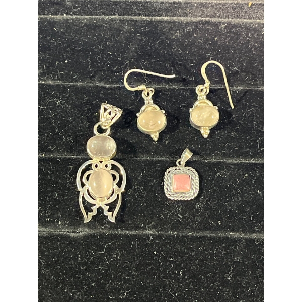 Collection of Pink Stone Pendants
