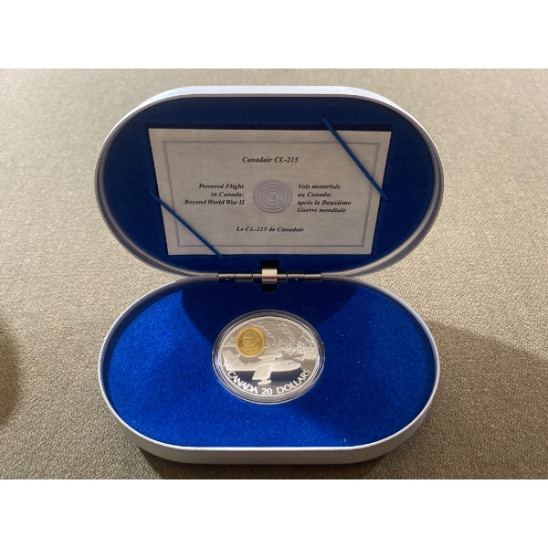 1998 Canada $20 Silver Coin Featuring the Canadian CT-215 Aircraft