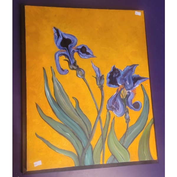 Lovely Original Floral Painting, Unsigned - 17x21 