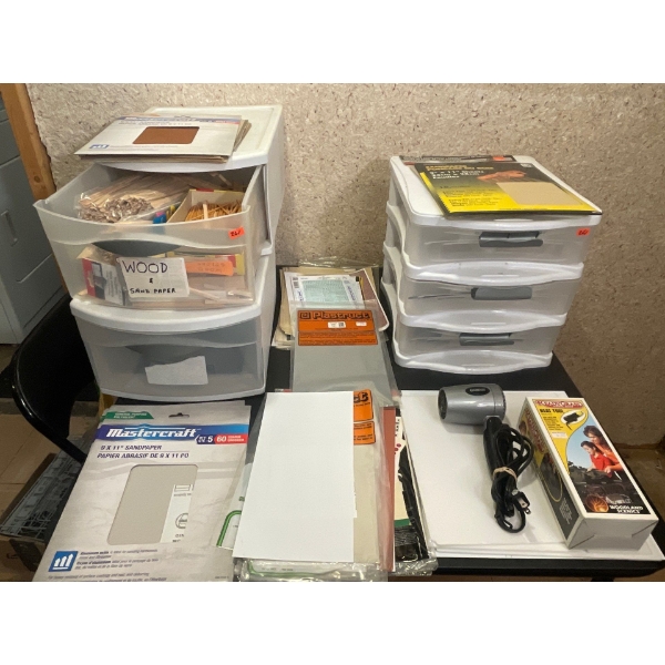 Large Lot of Wooden Crafting supplies, Popsicle Sticks, Dowels, Blocks Etc, Large selection of vario