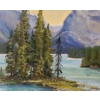 Image 3 : Framed Mountain & Lake Painting 32 w 26 1/2 h