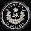 Image 1 : 2012 $20 Queen's Diamond Jubilee Royal Cypher - 99.9% Fine Silver Coin