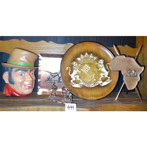 Decorative Copper Collectables w/ Family Crest Wall Plate & More
