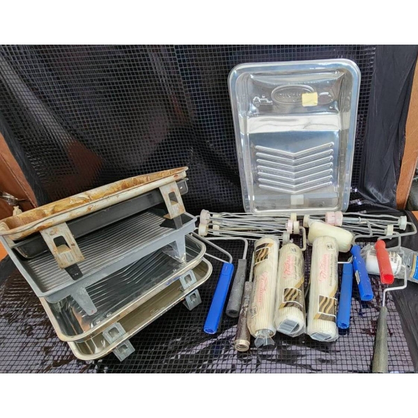 Complete Paint Tool Set With Trays, Roller Cages, and Liners, Ideal for Home Renovations