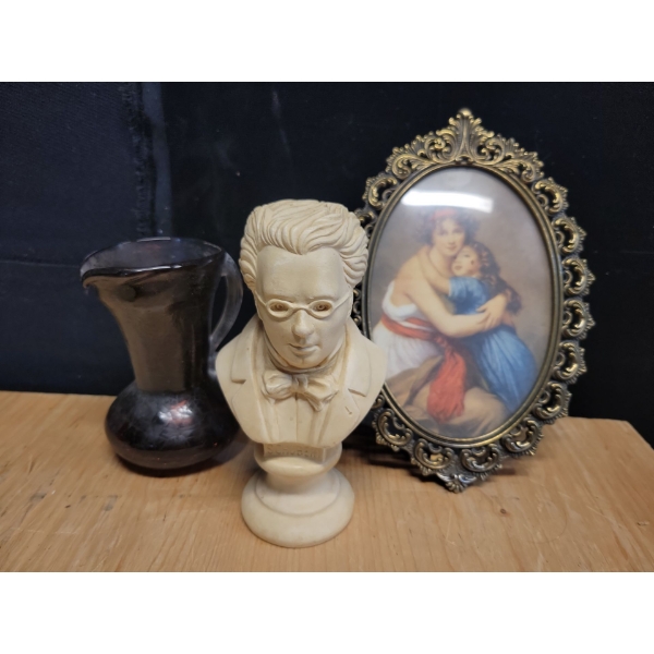 Schubert Bust w/ Decorative Purple Pitcher & More 8T